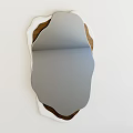 Unique Modern Irregular Shaped Mirror With White Frame Hanging On Wall 3d model