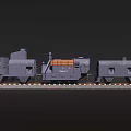 Gray NavalY Scale Train Model On Railway Tracks With Detailed Design