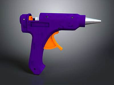 Purple Weapon With Orange Trigger And Silver Nozzle Modern Design 3d model