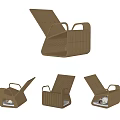Modern Woven Leisure Chair With Adjustable Backrest And Beige Minimalist Design