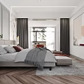 Modern Bedroom Interior Design With Tufted Headboard Area Rug And Pendant Lights