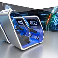 Futuristic McLaren Simulation Seat With Interactive Display And Car Blueprint Background