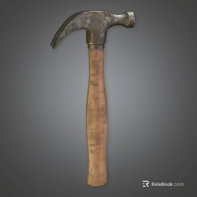 Durable Claw Hammer With Metal Head And Wooden Handle For Construction And DIY Tasks 3d model