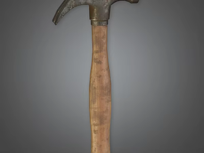 Durable Claw Hammer With Metal Head And Wooden Handle For Construction And DIY Tasks 3d model