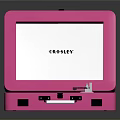 Pink Crosley Suitcase Style Record Player Audio System With Classic Design And Portable Feature