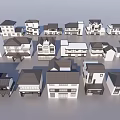 Various House Models With Different Architectural Styles And Roof Designs