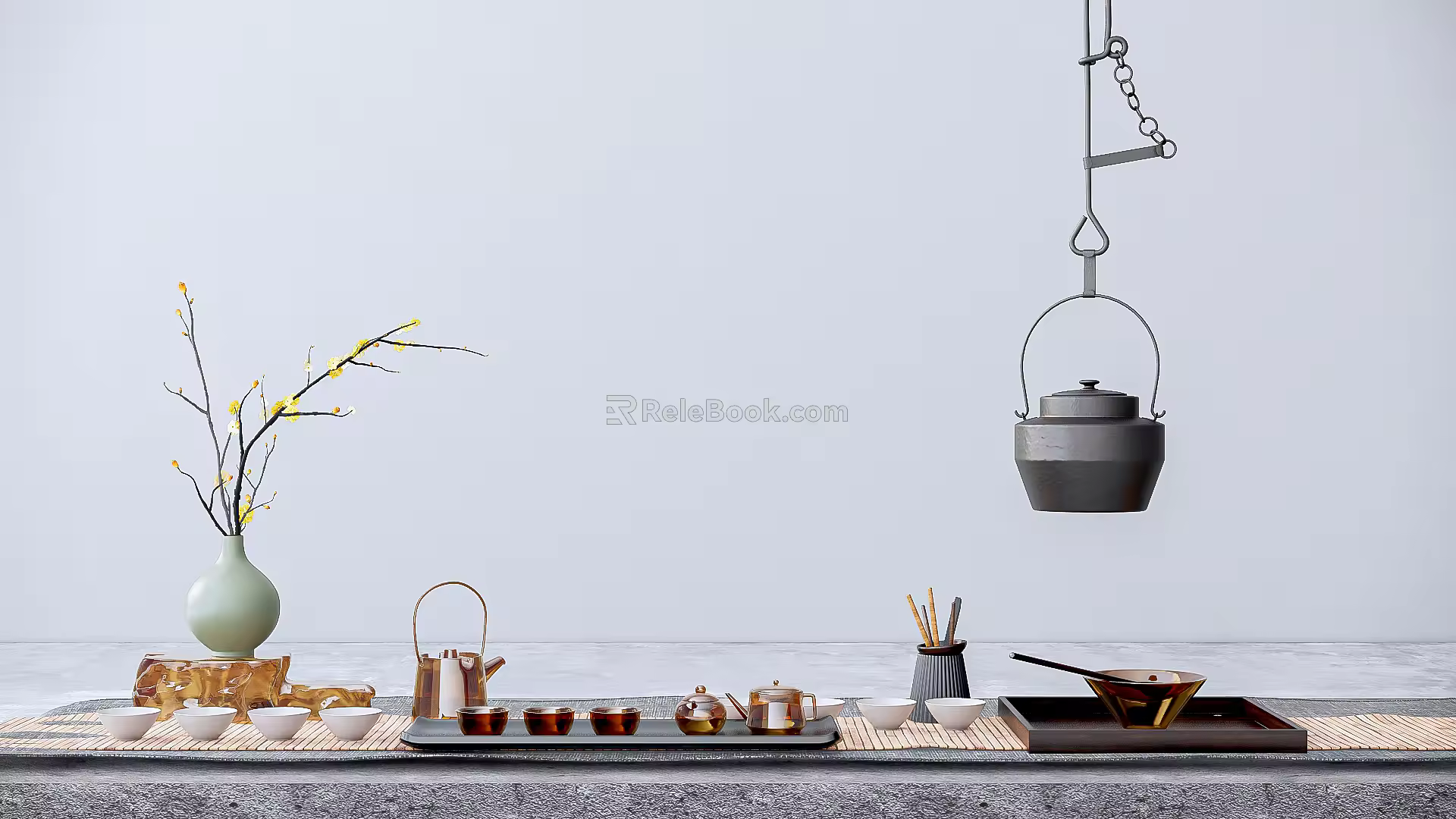 New Chinese Tea Set 3d model