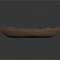 Traditional Wooden Boat With Storage Compartments And Small Cabin For Water Transportation