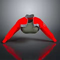 Modern Red and Gray Jacket with Long Sleeves Front Zipper and Practical Design
