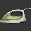 Vintage Electric Iron With Pink Green Body Handle And Power Cord