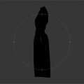 Elegant Navy Blue Long Sleeve High Neck Fitted Waist Long Dress Design
