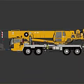 Yellow Heavy Duty Crane Truck With Multi Wheel And Mechanical Arm