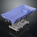 Blue Medical Transport Stretcher With Adjustable Base Wheels And Side Rails