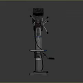 Industrial Drill Press Equipment With Metal Base Worktable And Blue Components
