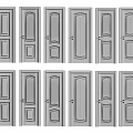 Modern Hinged Doors With Various Panel Designs And Color Options For Interior Use 3d model