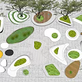 Modern Tree Pool Alien Landscape Tree Pool Seat Stone Bench 3d model