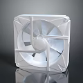 White Square Electronic Cooling Fan For Computer And Home Appliances 3d model
