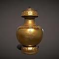 Golden Carved Decorative Ornament Set with Intricate Patterns and Classic Style