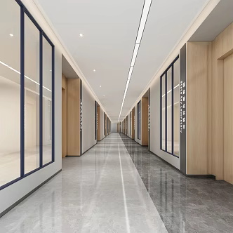 modern aisle office aisle 3d model