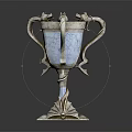 Intricate Sculpted Silver Vessel With Dragon Decorations Ornate Handles And Artistic Carving Details