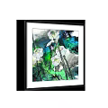 Botanical Painting With Vibrant White Flowers And Green Leaves Framed On Wall
