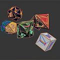 Colorful Polyhedral Dice With Various Shapes And Numbered Faces For Daily Use