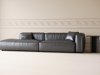 Modern leather sofa side table 3d model