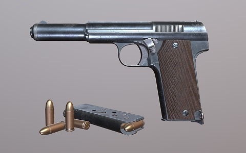 pistol semi-automatic pistol military weapons 3d model