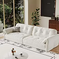 Bright Living Room Interior Design With White Sofa Large Window And Indoor Plant