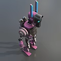 Robot AI Intelligent Purple Intelligent Robot Artificial Intelligent Robot Future Low Face Number Low Model Simple Model Game Sub-era Film and Television Realism 3d model