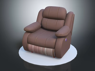 Brown Leather Massage Chair With Ergonomic Design And Padded Armrests For Comfortable Seating 3d model