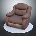 Brown Leather Massage Chair With Ergonomic Design And Padded Armrests For Comfortable Seating