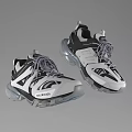 Balenciaga Sporty Sneakers With Black White Design