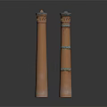 Traditional Brick Towers With Tall Structure Green Blue Top And Circular Blue Bands