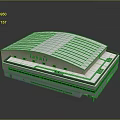 Feyair Exhibition Center Modern Building Design With White Striped Roof Exterior
