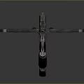 Futuristic Mechanical Spear Weapon With Metal Structure And Red Accent Details