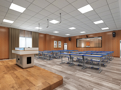 modern classroom 3d model