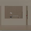 Modern Sideboard with Wood Light Color Storage Cabinets Open Shelves Coffee Machine Glassware
