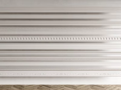 Stacked Crown Molding Samples With Various Designs For Home Interior Decoration 3d model
