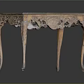 Vintage Classical Wooden Table With Intricate Carved Legs And Smooth Tabletop Design