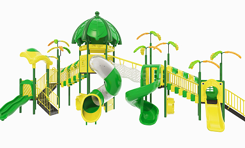 Modern slide children's water park 3d model