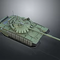 Military Tank With Turret Gun Barrel Tracks And Camouflage Armor Design