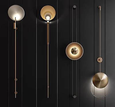 Modern Brass Wall Lamps With Stylish Design For Dark Wall Decorative Lighting 3d model