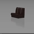 Maroon Leather Booth Sofa With Light Straps On Backrest And Comfortable Cushioned Seat