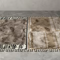 Modern Square Rugs in Neutral Tones with Textured Design Checkerboard Pattern and Fringed Edges