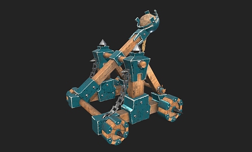 Catapult Stylized Catapult Shell Bomb Cannon 3d model