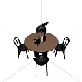 Nordic Dining Table and Chair Combination 3d model