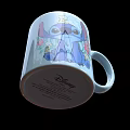 White Mug With Blue Stitch Yellow Small Figure Green Inner And Floral Patterns