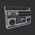 Vintage Headphone Speaker Boombox With Cassette Player FM Radio Digital Display And Sound Wave
