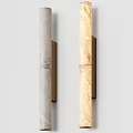 Modern Cylindrical Wall Lamps With Marble Texture And Metal Base Mounted On Wall